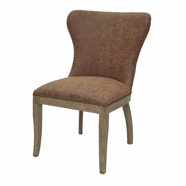 New Pacific Direct Dorsey Chair Drift Wood Legs, Nubuck Chocolate, 2PK 3900019-NCE